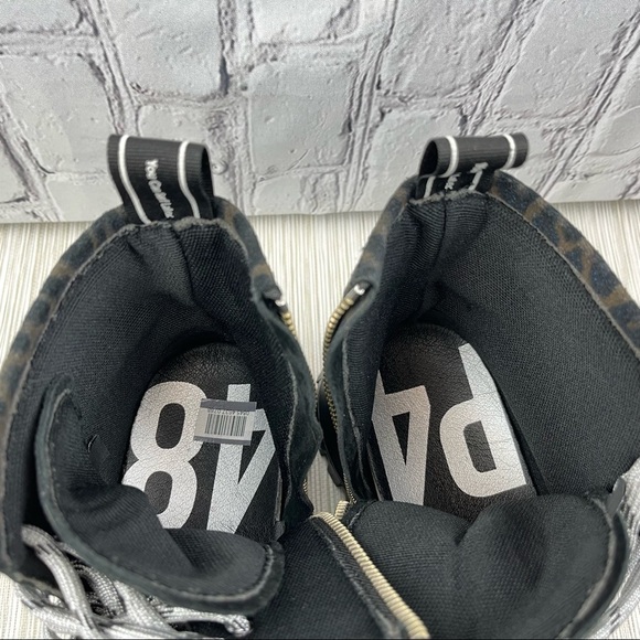 𝅺p448 Denise Animal Print Platform Sneaker Booties In Leopard Size 38 - Picture 12 of 15